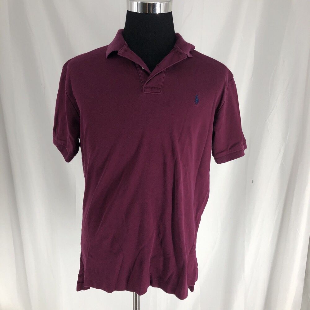 Polo Ralph Lauren Men's Maroon Short Sleeve Classic Fit Polo Shirt Size Medium